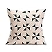 ULOVE LOVE YOURSELF Modern Simple Geometric Style Pillow Covers Black Beige Stripe Home Decorative Throw Pillow Cases 18 x 18 Inches, Set of 6 for Porch Couch Sofa Decor (Geometric-1)