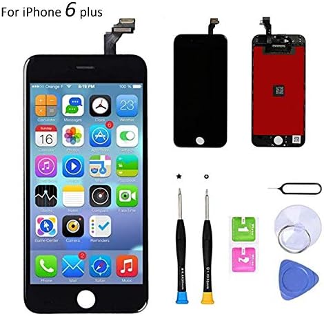 Compatible with iPhone 6 Plus Screen Replacement (5.5 inch Black), LCD Digitizer Touch Screen Assembly Set with Touch Function, Repair Tools and Professional Replacement Manual Included
