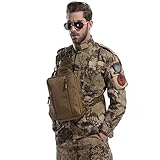 OUTRY Tactical Military Shoulder Bag, Chest and Back Sling Backpack - 4 Carrying Options