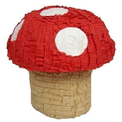 Mushroom Pinata, 16" Red Super Mushroom for Mario Bros Themed Birthday Party