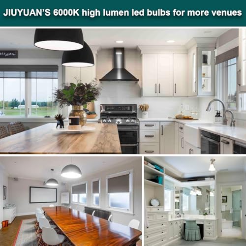 JIUYUAN E27 LED Bulb, 27W (Equivalent to 250W) 6000K Cool White Light 3760 Lumens, E27 LED A60 Bulbs, 360 Degree Beam Angle, Non-Dimmable, LED Lamp, Pack of 2