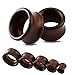 ZS Vintage Natural Brown Black Wood Organic Ear Tunnel Plugs Stretcher Gauges for Men and Women (Brown,3/4
