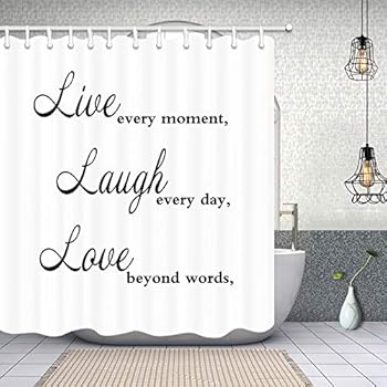 Amazon Com Nymb Live Laugh Love Shower Curtains Quote Live Every