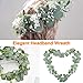 Artificial Greenery Garland, Camlinbo Eucalyptus Willow Garland Total 12Ft Christmas Garland Leaf Vines Ivy Garland Hanging Wreath for Wedding Arch Backdrop Wall Party Decor-Eucalyptus Grey