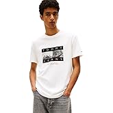 Tommy Jeans Mens Short Sleeve Cotton T-Shirts with Printed Photo Graphic