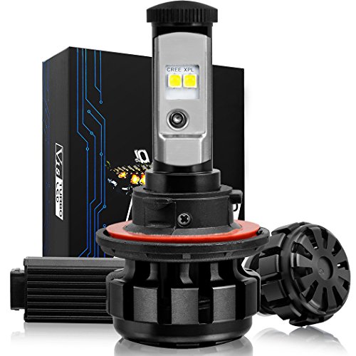 NINEO H13 LED Headlight Bulb, Hi/Lo beam, 9008 CREE XPL Chip, Cool White Conversion Kit 80W 6000K 7,200Lm, 2 light bulbs – 3 Yr Warranty