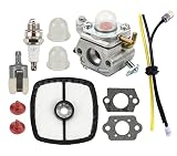 Podoy ES210 Carburetor for Echo Tune-Up Kit PB-200 C1U-K78 Blower Air Filter with Primer Bulb Fuel Line Spark Plug Check Valve PB200 PB201 ES210 ES211 A021000942 A021000943 Shredder