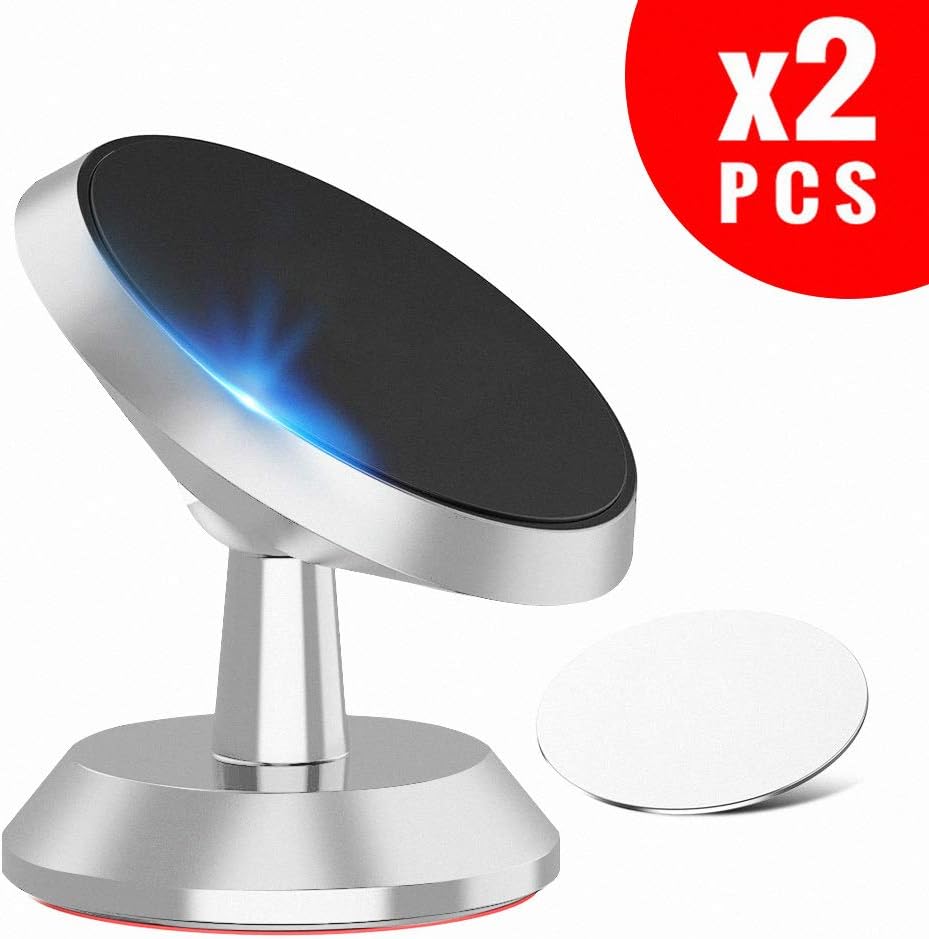 Dashboard Magnetic Car Mount Holder - Universal Center Console Car Phone Holder Stand 360 Rotation Adjustable Magnet Mobile Phone Holders for iPhone GPS Navigation Universal Cell Phone Support