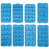 Candy Making Molds, 8 PCS YYP [Heart, Dinosaur, Hat, Robot, Leaf and Flowers Mold] Silicone Candy Molds Set for Home Baking - Reusable Silicone Baking Molds for Candy, Chocolate