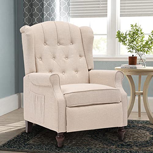 IPKIG Recliner Chair with Heated and Massage, Tufted Comfy Wingback