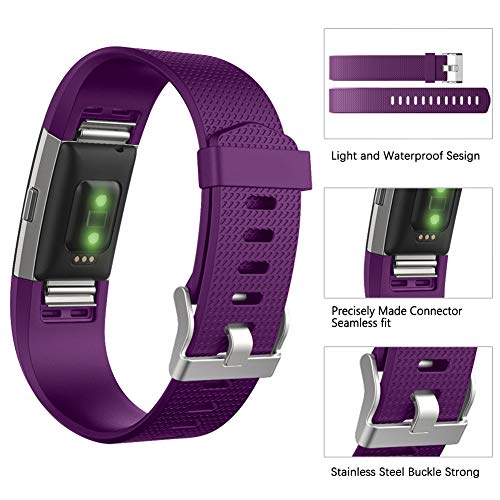 image for GEAK Replacement Bands for Fitbit Charge 2, Adjustable Classic Wristba