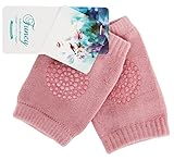 Baby Crawling Anti-slip Knee Elbow Pads Breathable Leg warmer Elastic Infant Protect Socks (Pink)