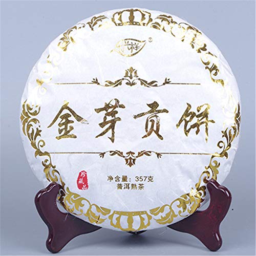 357g ï¼0.787LBï¼ Reifer Pu'er-Tee Alter Puer-Tee Yunnan Golden Bud Tribute Cake Puer-Tee Schwarzer Tee Gekochter Pu-Erh-Tee Pu-Erh-Tee Chinesischer Tee Gesunder Puerh-Tee Roter Tee Grüner Guter Shu Cha – Bild 3