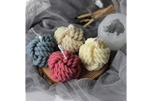 SLOWLYTALK Candle Molds - Silicone Mold for Candles Making, DIY 3D Moulds for Soy Wax, Beeswax, Scented Candle, Valentine's Day Gifts (Big Knitted Ball)