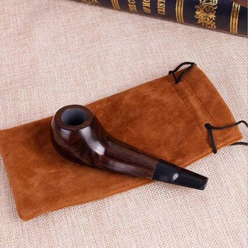 Pipe Pipe Manual Bending Ebony Carving Pipe Smoking Dual-Use Vintage Pipe,Ebonywoodk45