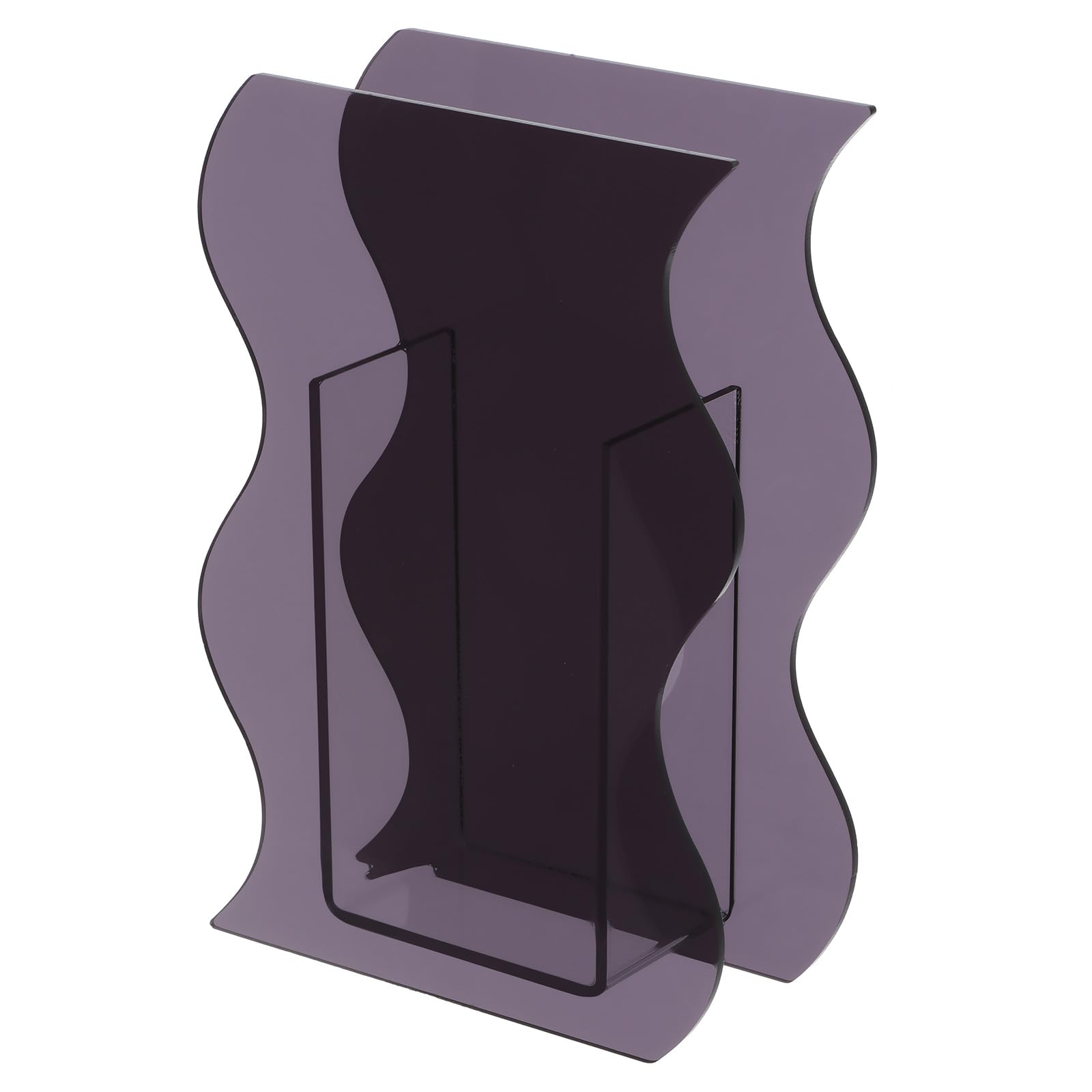 PATIKIL Acrylic Flower Vase, Wave Shaped Acrylic Vase Irregular Modern Centerpiece Decorative Vase for Wedding Party Home Decor, Black