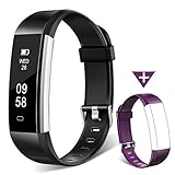 Fitness Tracker Watch, Homogo H2 Fitness Watch Activity Tracker with Sleep Monitor, Smart Pedometer for Step Distance Calories Track (Black+Purple Band) Â¡Â­