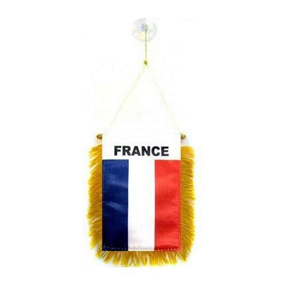 AZ FLAG - France Mini Banner - 6'' x 4'' - 100% Polyester French Small Pennant for Car - Double-sided Flag with Suction Cup Hanger — image 1