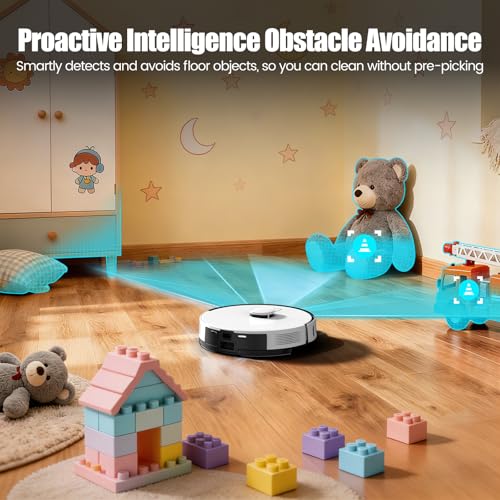 FIXR T30+ Self Emptying Robot Vacuum & Mop Combo with 12,000Pa, Robotic Vacuums Cleaner for Pet Hair, No-Collision Obstacle Avoidance, 75-Day Capacity, Carpet Detection, Anti-Tangle, 240-Min Runtime