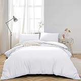 MOONLIGHT20015 King Duvet Cover Set White Soft Brushed Microfiber 3pc view 3