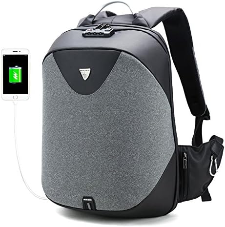 Men's Business Laptop Backpack, Anti-theft Waterproof USB Charging Backpack, Suitable for 15.6 inch Laptop travel school business outdoor hiking, 17.3" Computer Back pack bag (grey)