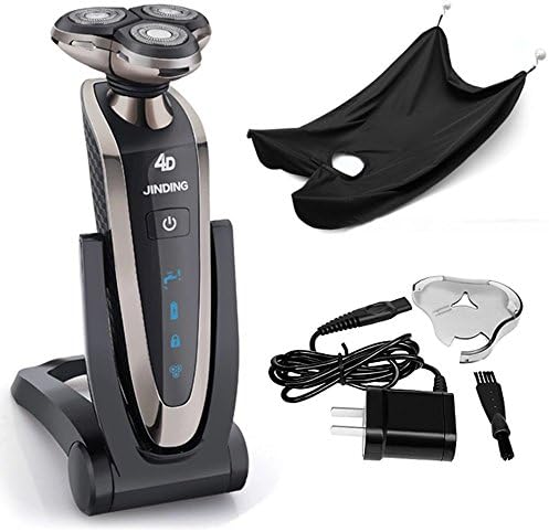 Electric Shaver ,Rechargeable Washable IPX7 Triple Blade 4D Floating Razor shaving machine with Folding Charging Base Men Face Care Shavers Suitable for both dry and wet Beard Shaver (Gray)
