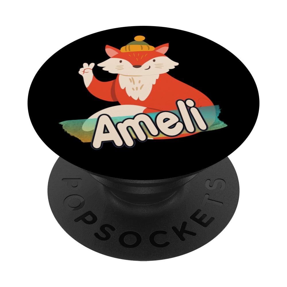 AMELI - Adorable girl name with cool Fox PopSockets Swappable PopGrip