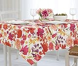 Elrene Home Fashions 39318MLT Vinyl Tablecloth with Polyester Flannel Backing Floral Gardens Easy Care Spillproof, 60