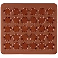 Allforhome 30 Tray Cherry Flower Silicone Macarons Mat Moulds Homemade Pastry Macaroon Cookie Sheet Baking Mat Molds