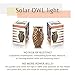 Solar Powered Owl Light Decoration- Ultra Durable Polyresin- Highest Capacity Battery- Intricate Detailing- Wireless Outdoor Accent Lighting- Best Decor Ornament for Garden/Patio/Yard (Bronze Brown)