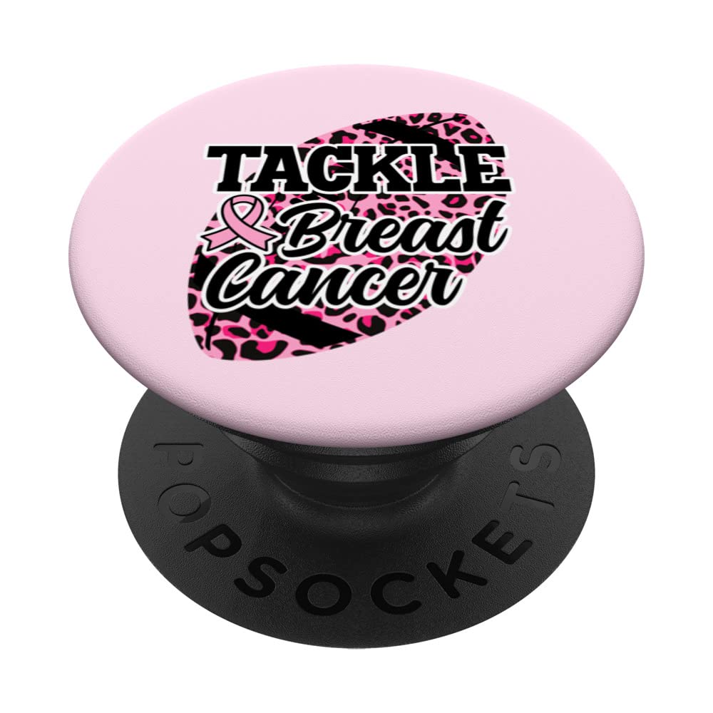Tackle Breast Cancer Awareness Football Lover Pink Ribbon PopSockets Swappable PopGrip