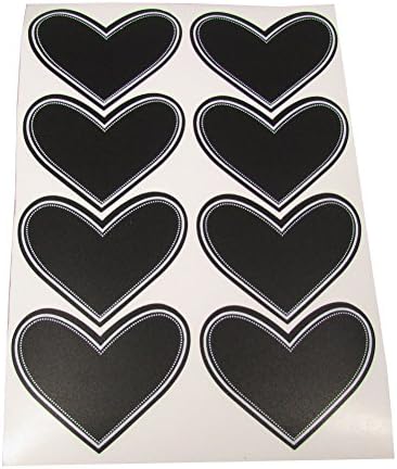 Heart Chalkboard Labels, Premium Waterproof Peel and Stick for Jars, Pantries, Craft Rooms, DIY Personalized Wedding Favors