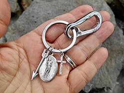 Saint Sebastian Keychain, Mens/Boys Saint Key