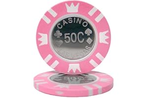 Brybelly Coin Inlay Poker Chip 15-Gram Heavyweight Clay Composite – Pack of 50