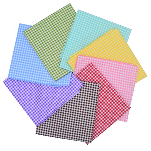 iNee Gingham Fat Quarters Fabric Bundles, Quilting Fabric for Sewing Crafting, 18"x 22" (Gingham)