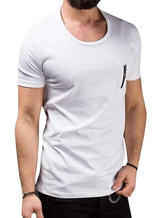 Ouxiuli Men S Fashion Round Neck Short Sleeve Shirt Classic Polo T