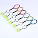 BBTO 6 Pieces Tennis Racket Keychain Key Rings Metal Tennis Ball Split Ring, 6 Colors
