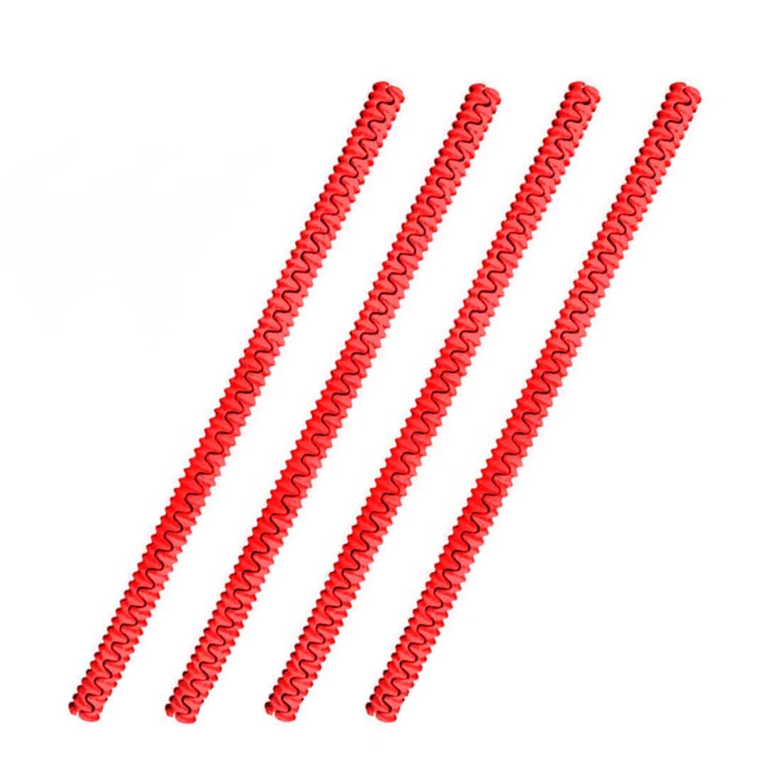 Photo 1 of Silicone Oven Rack Guards 4 Pack, Heat Resistant Oven Rack Shields,Oven Rack Edge Protector Guard Cover,14 Inch Long,Prevent Hand/Arm Against Burns(Red)