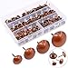 Hilitchi 280-Pieces [4-Size] Tacks Bronze Nail Pins Upholstery Nail Tacks Furniture Thumb Tack Pins Assortment Kit - Size Include: 7/16'' 9/16'' 5/8'' 3/4'' (Red Copper)