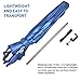 SolPro Clamp-On Shade Umbrella – 4 Way Clamp Umbrella with 360 Degree Swivel and Push Button Hinge. Great for Beach Chairs, Bleachers, Strollers, Wagons, Wheel Chairs or Golf Carts-Blue