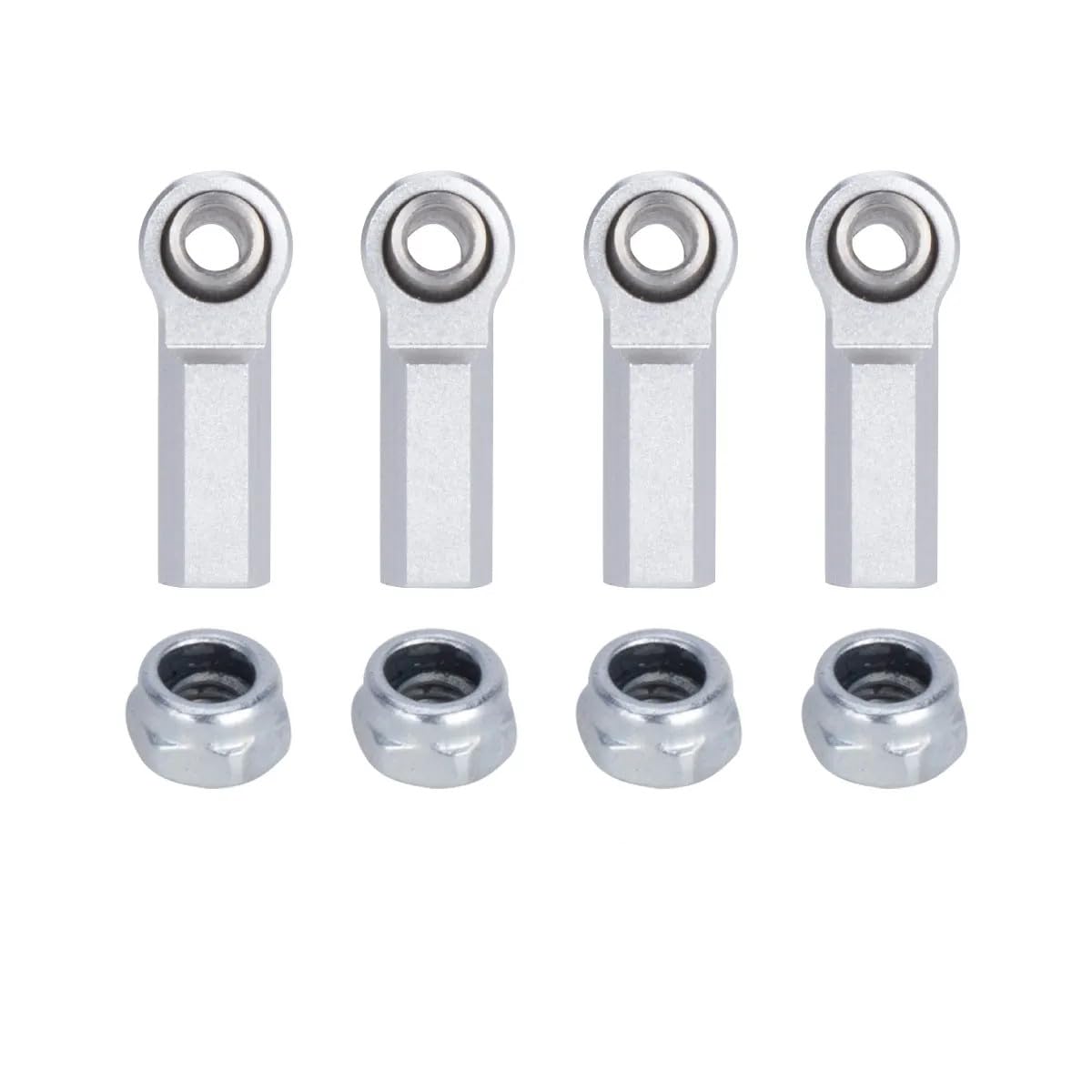 Photo 1 of 1/10 RC Crawler Rod Ends,4pcs M4 Aluminum Chassis Link Steering Rod Straight Rod Ends/Bend Rod Ends for 1/10 RC Crawler SCX10 TRX4 Capra VS4-10 Wraith (Straight 7.5mm S)
