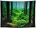 Racunbula Misty Forest Tapestry Trees Wall Hanging Tapestry Triangle Forest Tapestry Woodland Landscape Forest Tapestry Night Multi-Color for Bedroom Living Room Dorm (59