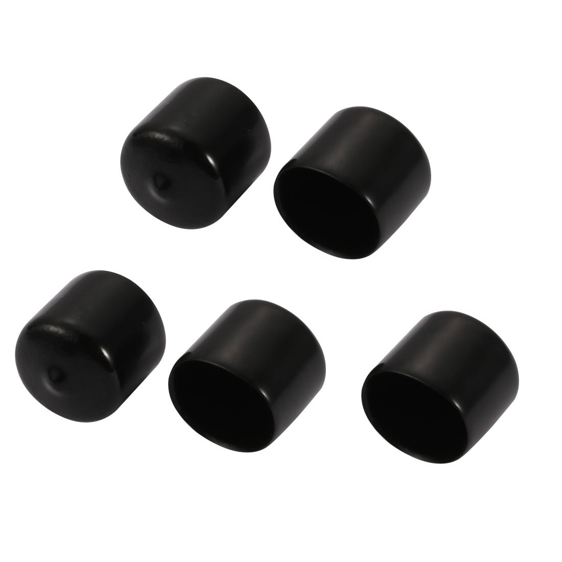 sourcingmap 5Pcs 25mm Inner Dia PVC Flexible Vinyl End Cap Screw Protector Cover Black