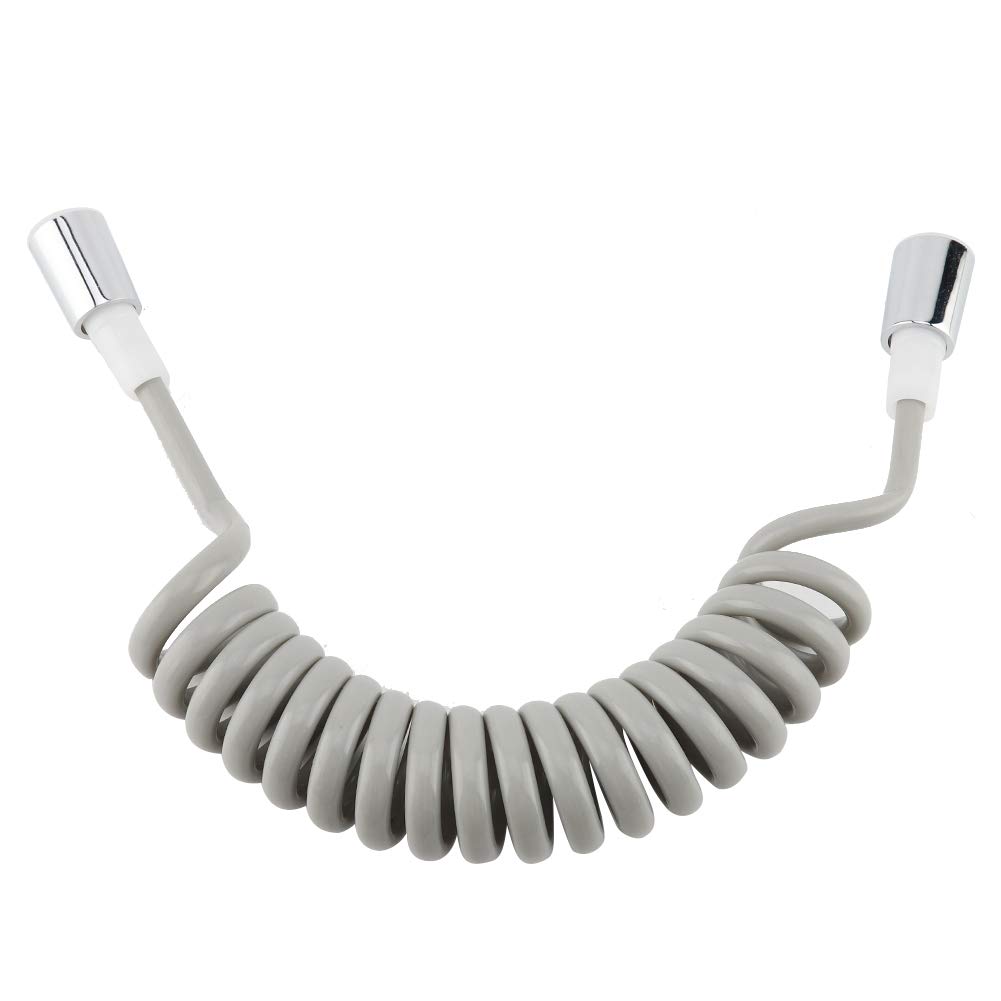 Flexible Telescopic Shower Hose, 2m Spring Flexible ABS Spring Replacement Shower Hose for Water Plumbing Toilet Bidet Sprayer Gun Bathroom(Grey)