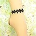 yueton Beautiful Retro Vintage Rhinestone Anklet Chain Foot Sandal Beach Wedding Yoga Dancing Jewelry Lace Ankle Bracelet (Black)