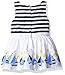 Nautica Baby Girls' Border Print Dress, Sail White, 18 Months
