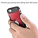 SAMONPOW Slim Fit Hybrid Dual Layer Armor iPhone 5s Case Shock Absorption Rugged Protection with Ring Holder Kickstand Drop Protection Cover Soft Rubber Bumper Case for iPhone 5 / 5s / SE - Red
