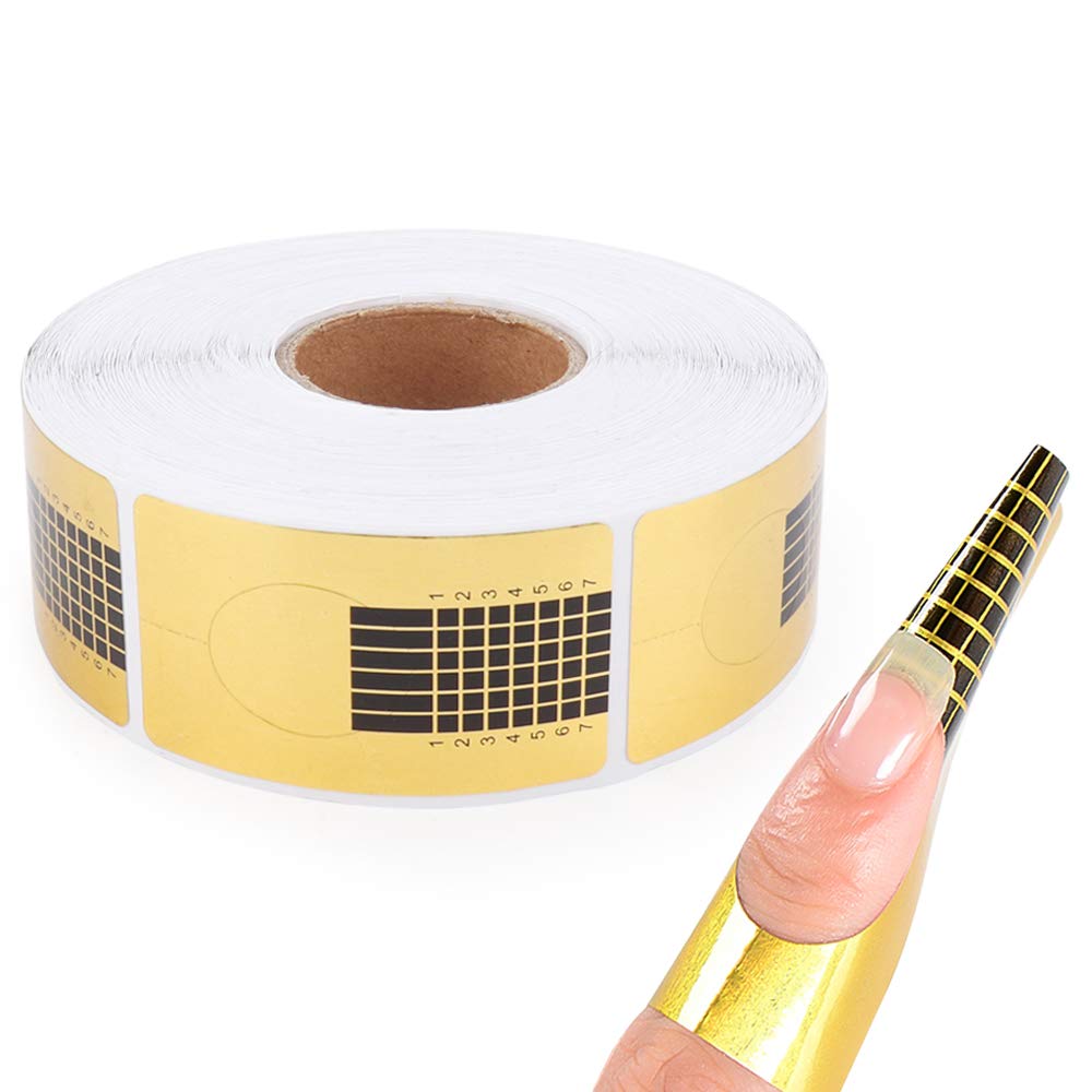 Yokilly Nail Forms for Acrylic Nails, 500PCS Nail Forms for Polygel Nail Tips Guide, Nail Forms For Builder Gel, Nail Forms Roll for Salon Nail Former Stickers with Numbers Marked for Nail Art DIY - Image 7