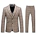 Mens 3-Piece Suit Plaid Modern Fit Single Breasted Smart Formal Wedding Suits