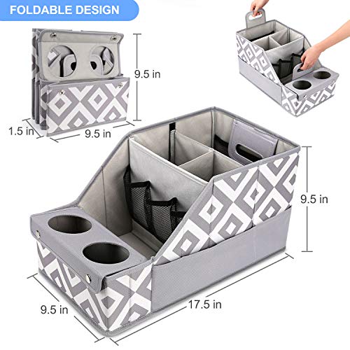 Collapsible Front & Backseat Car Organizer with Movable Dividers